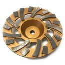TheSafetyHouse 7'' Diamond Cup Wheel, Gold Fan Wheel 5/8" - 11mm Threaded