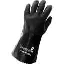 Global Glove PVC Black Gloves 12" Sandpaper Finish (Dozen Pairs)